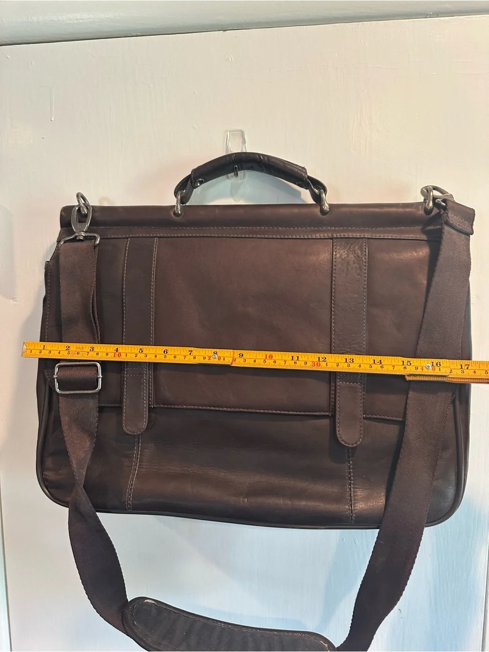 solo Dark Brown Leather Briefcase Messenger Bag